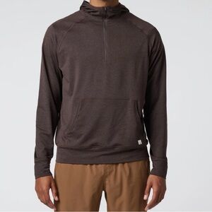 New Men’s Vuori Ponto Performance Half Zip Hoodie Java (Brown) Heather V244 XXL
